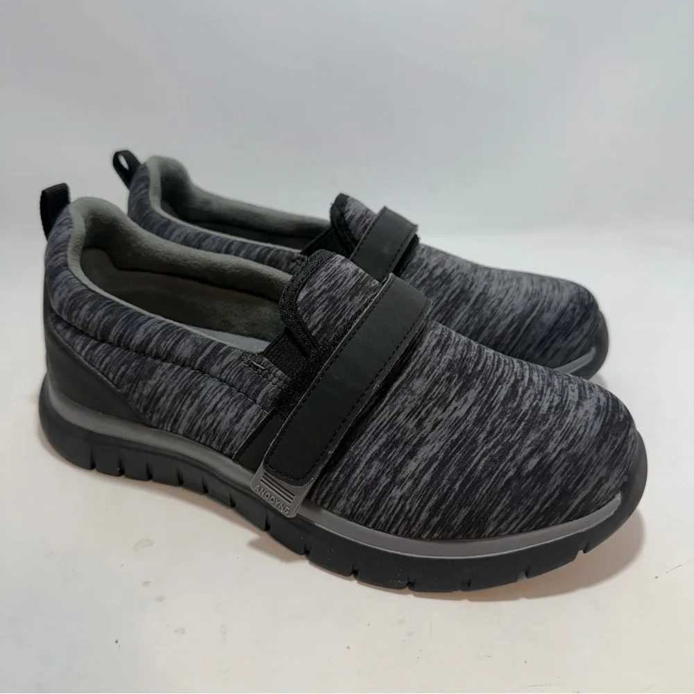 Anodyne No. 11 Sport Trainer Womens 7W Wide Gray Black Comfort Walking Shoes